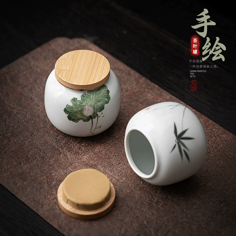 Flavored tea, handheld small green tea, storage system, hand painting