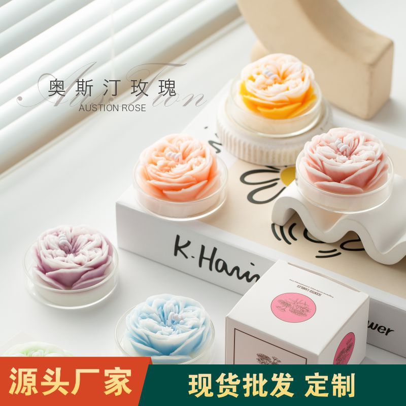 オースティンローズの香りのキャンドル中国のバレンタインデー女性の日ロマンチックなホリデーギフトフレグランスお土産スタイルワックス|undefined