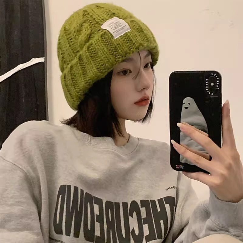 秋冬时尚针织帽女款韩版时尚麻花毛线帽保暖护耳多色可选休闲冷帽|undefined