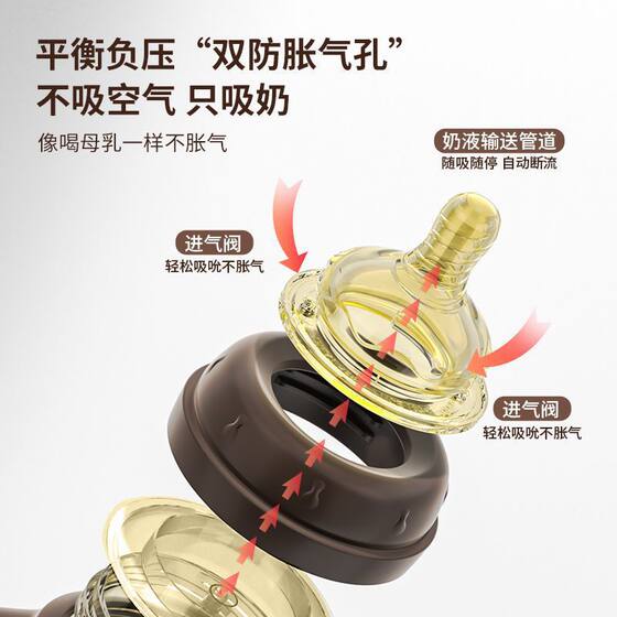 Baby Bottle Newborn Baby Wide PP Bottle with Handle Gravity Ball Baby Straw Bottle Factory Wholesale