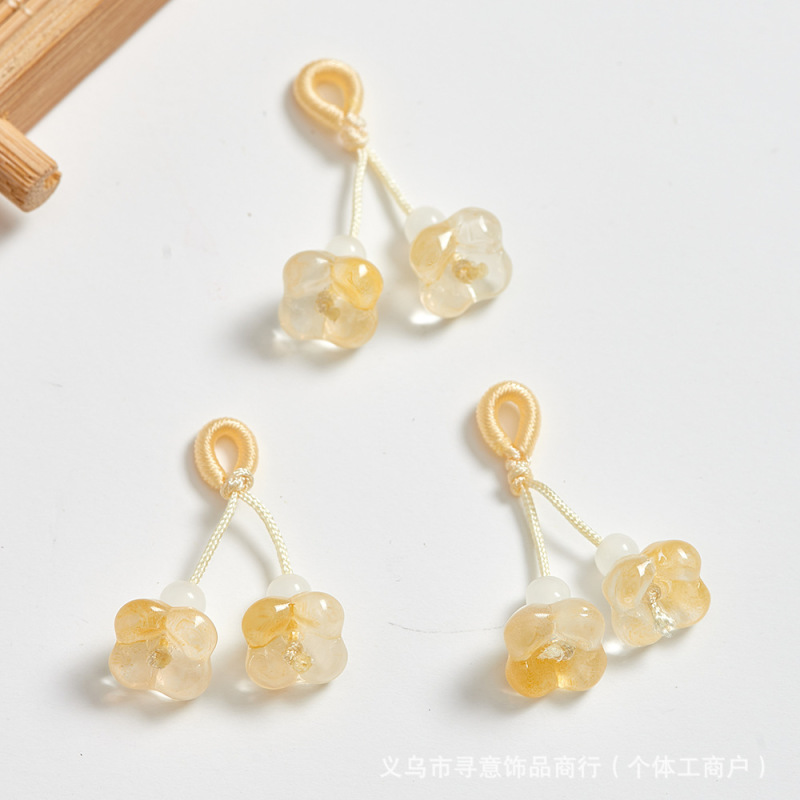 铃兰花琉璃小提溜抖音直播手串挂件吊坠蝴蝶手工编织diy手链配件|undefined
