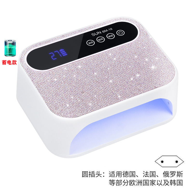 Lámpara de uñas transfronteriza con incrustaciones de diamantes Lámpara de fototerapia de alta potencia de 168W de Europa y América