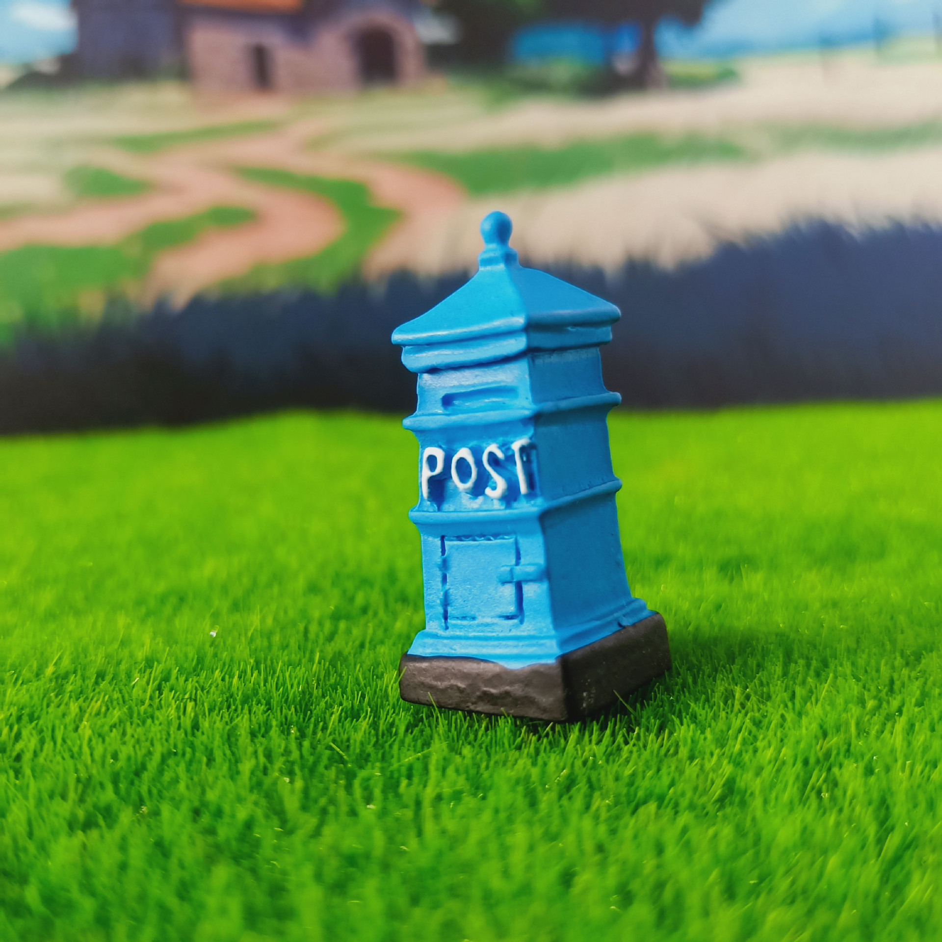 Buzón pequeño Decoración artesanal retro europea Pecera Decoración de resina de micro paisaje Buzón de correos nostálgico europeo POST