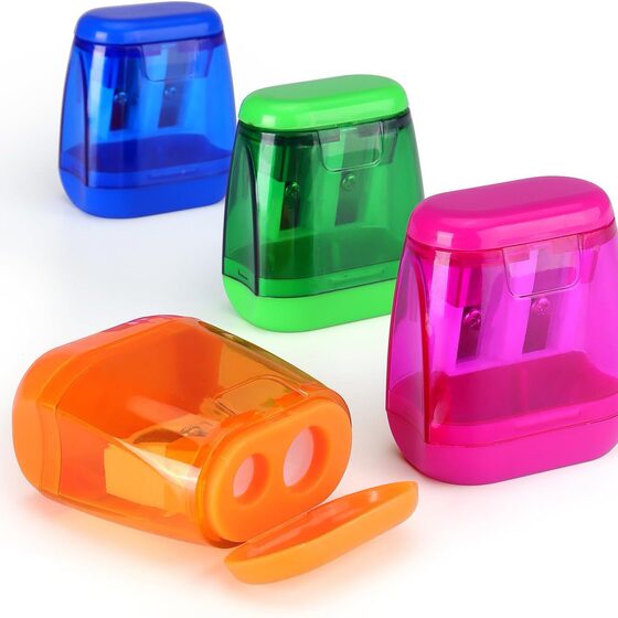 TAIHAO double hole pencil sharpener student special plastic pencil sharpener manual pencil sharpener children sketch pencil sharpener wholesale