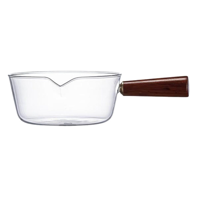 Vidrio resistente al calor lado transparente mango de madera ramen fideos instantáneos tazón Hogar Japonés calentado fruta postre ensalada tazón vajilla