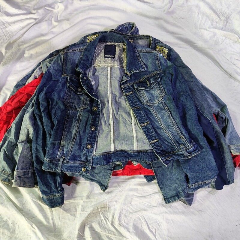 Second-Hand Clothes Old Denim Jacket Jacket B Export Africa Southeast Asia Fashion Classic Personalized Features