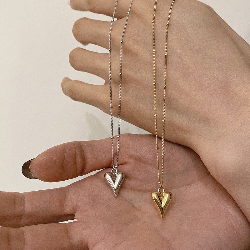 9g Weight Pendant Necklace Classification 1 Piece Quantity Holiday Occasion Titanium Steel Material Heart Shape Pattern Women'S Gender Plating Design Lady Heart Shape Titanium Steel Plating Pendant Necklace 1 Piece 无