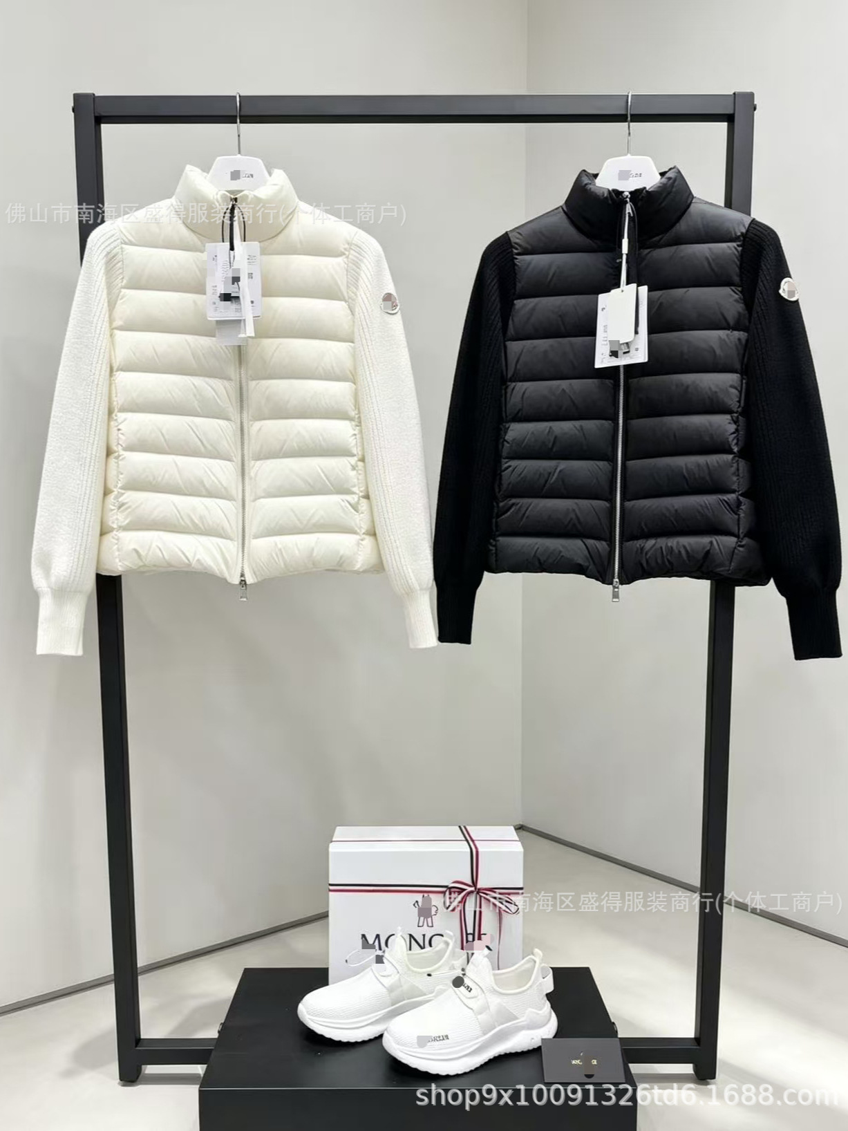 Mengjia 25 Winter Lightweight Knitted Elegant Down Jacket with Wool Splicing Slim Fit Short White Duck Down Coat