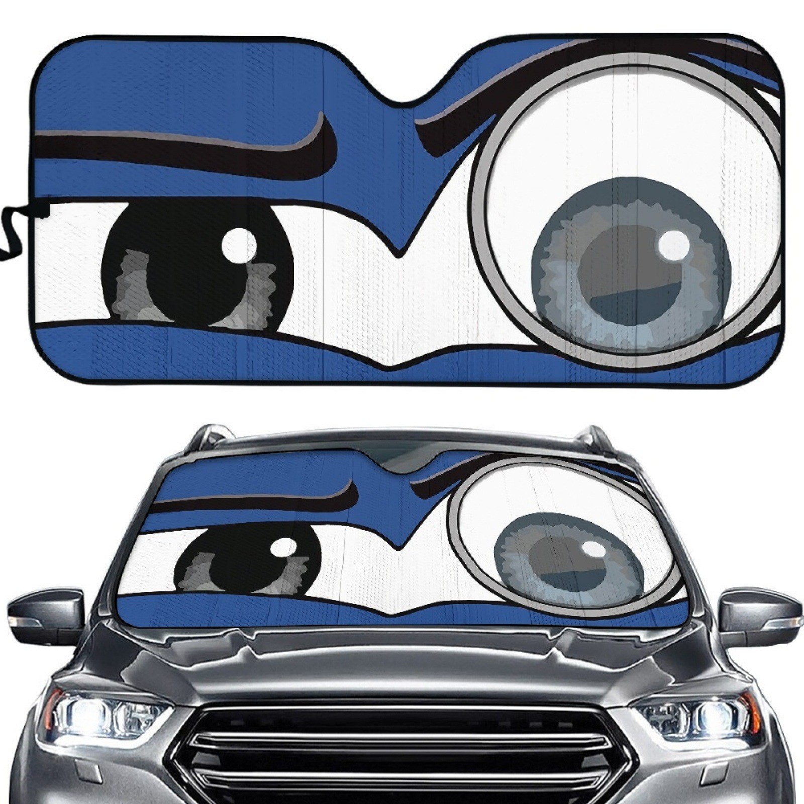 Car sun shield coated silver cloth sun visor evil eye cartoon sunshade a variety of cross-border heat insulation pad a generation of hair