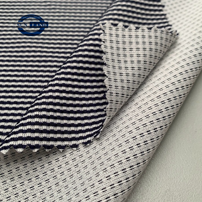 阳涤单面提花网眼布 单面提花布 休闲男装T恤 时尚运动服短袖上衣