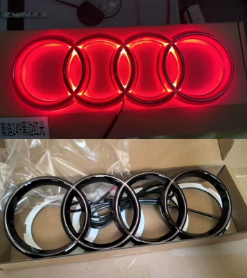 Audi Front and Rear Car – Car logo - 285mm-black-red-light