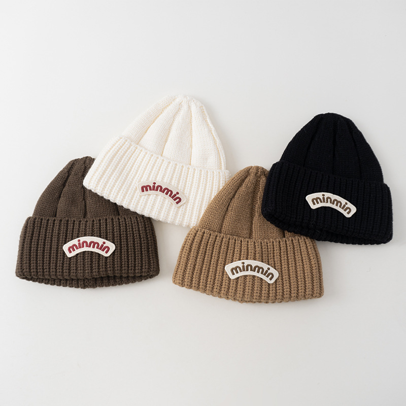 ins sombrero para niños coreano otoño invierno bebés grueso sombrero de punto cálido para hombres y mujeres varía sombrero de lana protector de orejas para niños
