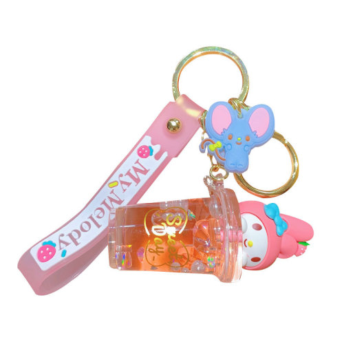 Creative acrylic oil key chain pendant cute cartoon couple car key chain pendant small gift wholesale