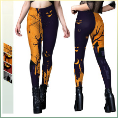 2024 New Women's Halloween Night Party Dark Style Pattern Print Tight Fitness Leggings
