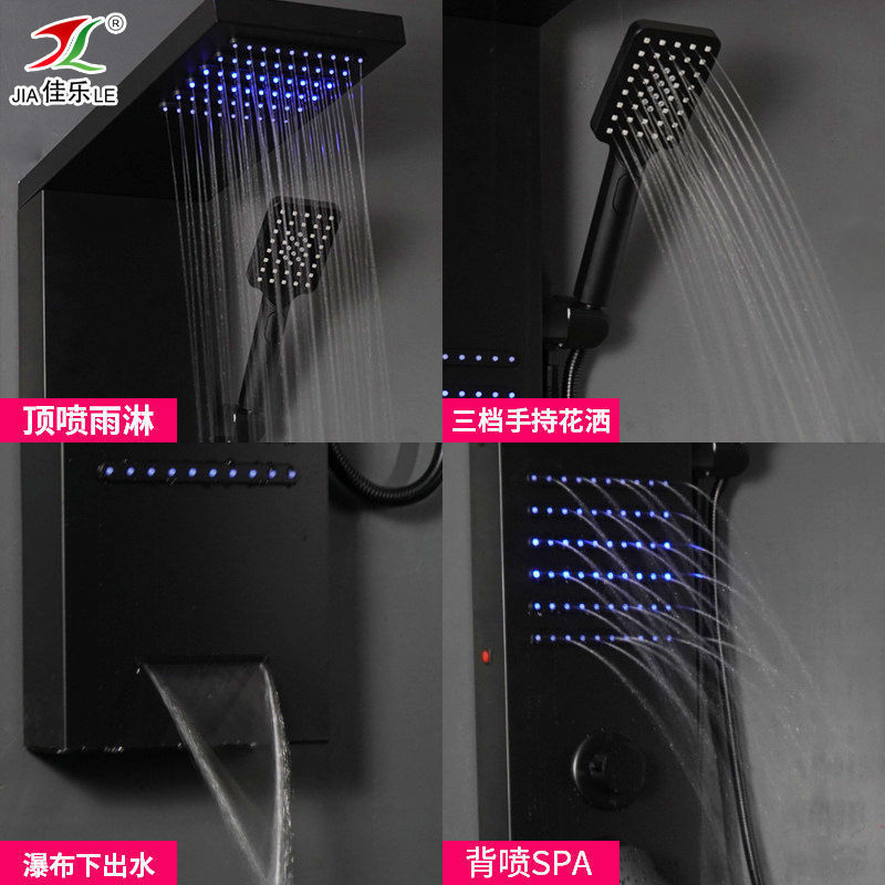 新しい 304 ステンレス鋼シャワースクリーンシャワーセット浴室壁掛け分割家庭用 LED デジタルディスプレイハイエンドバス|undefined
