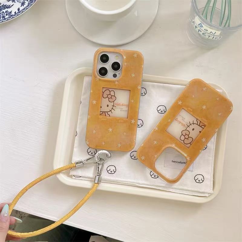 Gato estrella de dibujos animados de alta gama coreano para Apple 15Pro funda para teléfono móvil 16ProMax cuerda de mano 14 femenino 15P