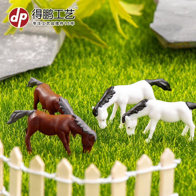 Micro landscape Moss simulation horse pony decorations small ornaments PVC small animal cross-border foreign trade Accessories Wholesale