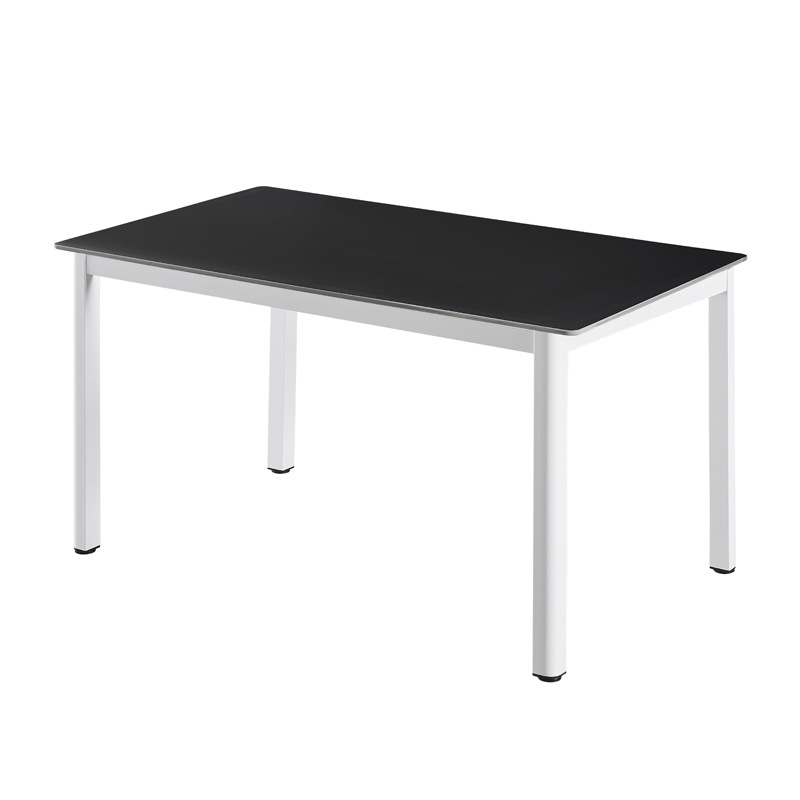 Mesa de comedor moderna minimalista de pizarra, mesa de comedor rectangular para uso doméstico, mesa pequeña con patas en forma de abanico para apartamento minimalista