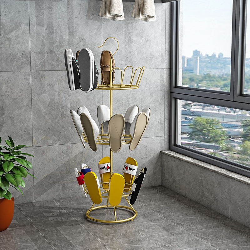 铁艺晾鞋架室外阳台创意摆件拖鞋架落地式晒鞋器多功能组装晾鞋架