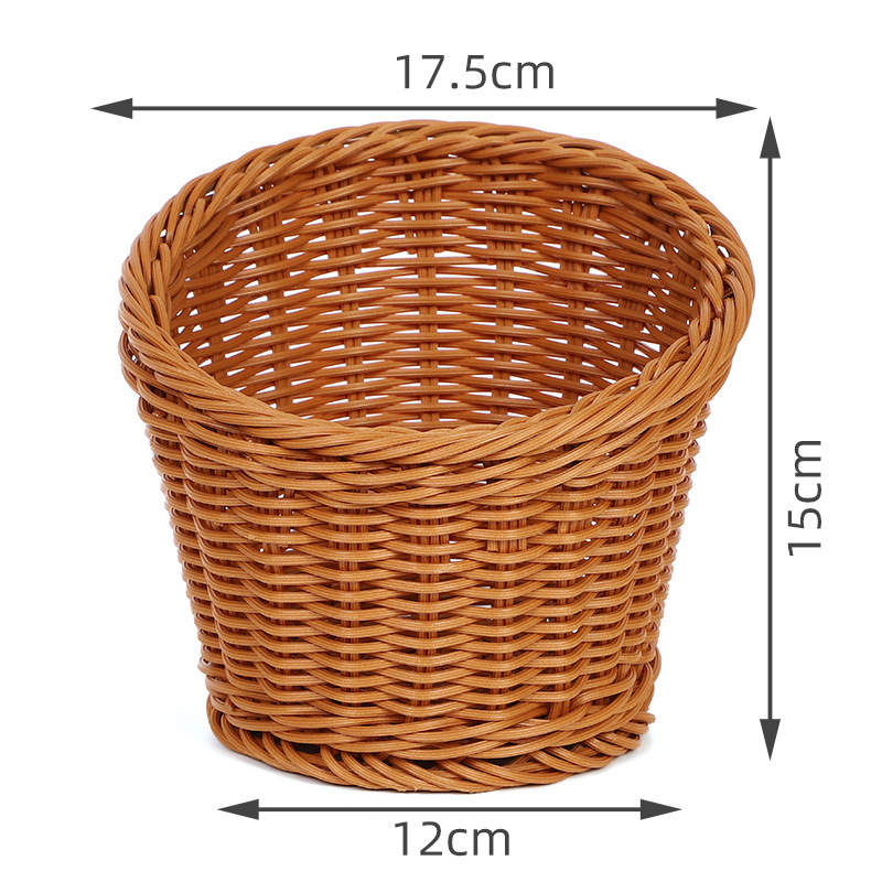 Cesta Tejida de Ratán Con Asa para Frutas y Verduras