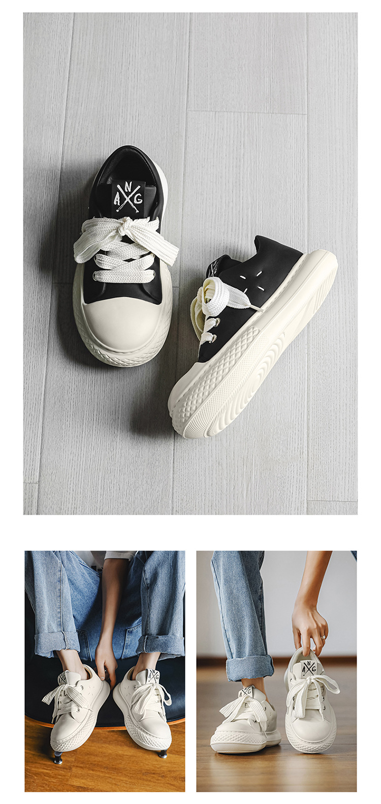Herren Freizeitschuhe Fashion Sneaker Mit Dicker Sohle Und Runder Kappe_voghion.com