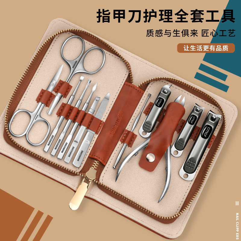 Kit de cortadora de uñas en stock, cortadora de uñas casera, cortadora de uñas, pinza de garganta, cortadora de piel muerta, cortadora de pelo nasal, cortadora de pedicura