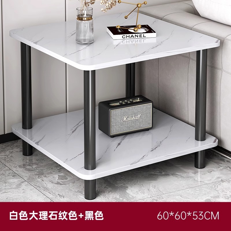 Mesa de té simple, mesa creativa moderna, mesa cuadrada simple, gabinete de sofá, gabinete de cabecera doméstico, estante de almacenamiento
