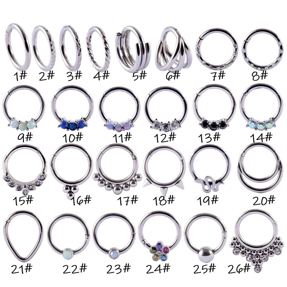 1 Piece Fashion Solid Color Plating Inlay Stainless Steel Zircon Nose Ring display picture 1