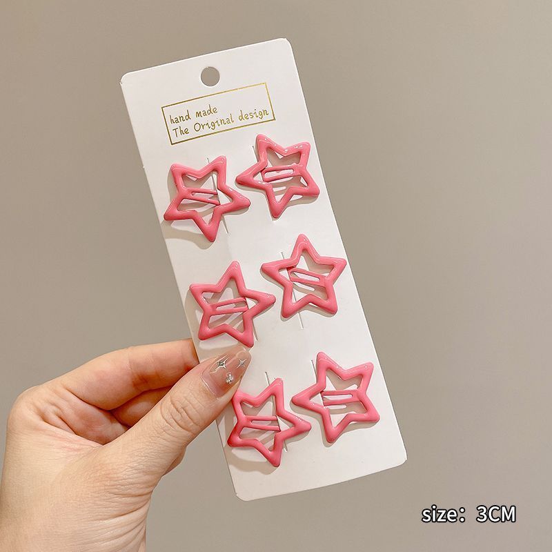 Horquilla de estrella de color dopamina 2025 nueva horquilla de gota de agua de nube para niños flequillo lateral bb clip tocado