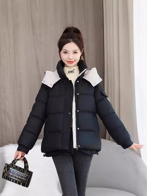 Foreign trade color matching short cotton-padded jacket women's winter 2024 new bread clothing inner heating outer wear thick cotton-padded jacket Foreign trade color matching short cotton-padded jacket women's winter 2024 new bread clothing inner heating outer wear thick cotton-padded jacket