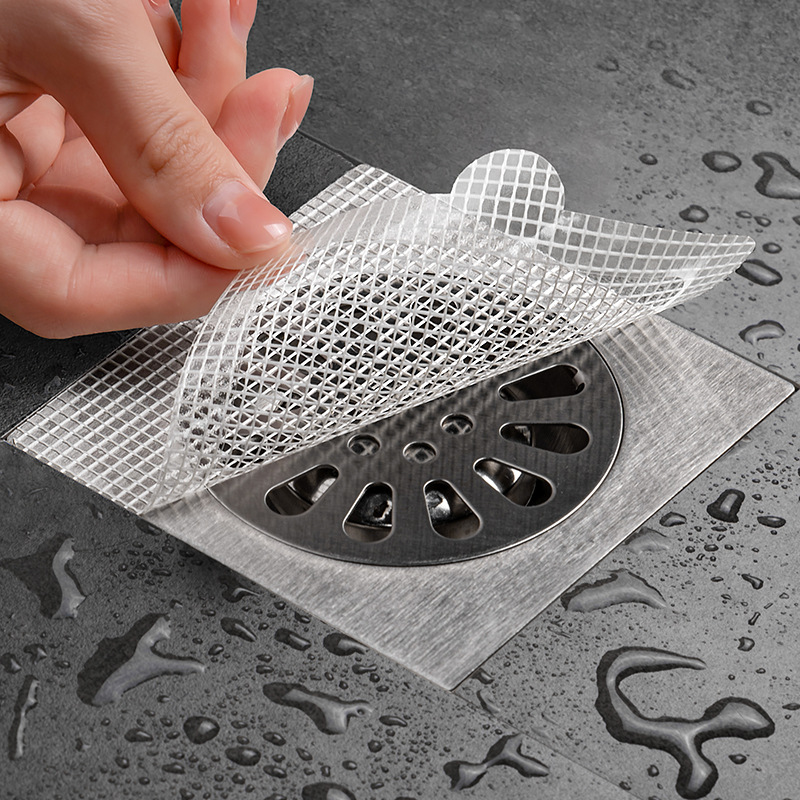 Floor Drain Filter Bathroom Disposable Drain Outlet Interception Net Bathroom Hair Filter Anti-Blocking Floor Drain Sticker