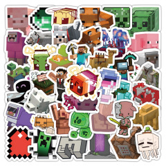 60枚の私の世界で人気のある子供のシールスティーブminecraftピクセルデスクトップ装飾防水ステッカー