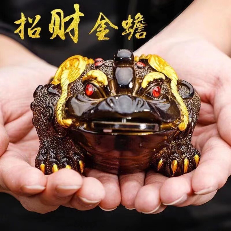 【工厂现货】变色茶宠摆件招财金蟾三足蟾蜍可养功夫茶具配件茶玩|undefined
