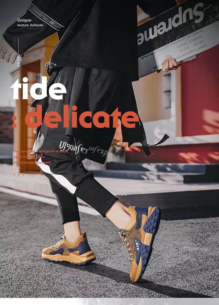 Trendy shoes male student running sneakers net red thick bottom daddy shoes foreign trade breathable casual shoes men's shoes spot_voghion.com