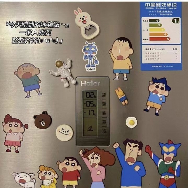 冷蔵庫用マグネット クレヨンしんちゃん 家族ポートレート 磁気冷蔵庫用マグネット 漫画 かわいい 磁気クリエイティブ|undefined