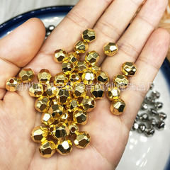 3-10mm water-plated corner beads, water-plated straight hole CCB earth beads, scattered beads for DIY handmade clothing, bags, and bead jewelry, gold and silver guns