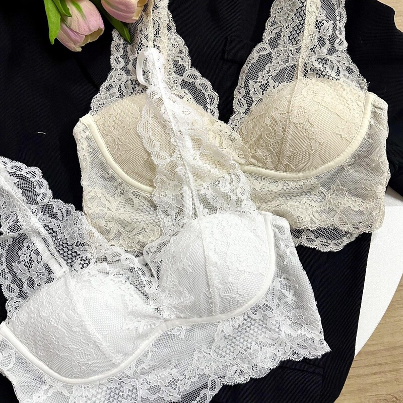 Luxurious and Sexy Lace Lingerie for Women, Thin French Style, Pure Desire, Wireless, Beautiful Back, Side Breast Shaping, Slim Fit Bra Set for Summer Luxurious and Sexy Lace Lingerie for Women, Thin French Style, Pure Desire, Wireless, Beautiful Back, Side Breast Shaping, Slim Fit Bra Set for Summer