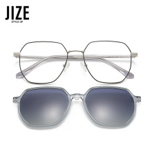 TJ2212时尚金属磁吸套镜多边偏光近视墨镜架潮男女配度数太阳镜框