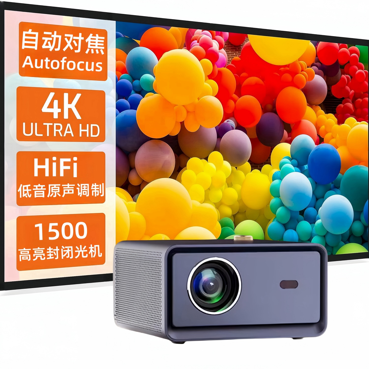 [Enfoque automático] Nuevo H90max proyector ultra claro 4K proyección directa durante el día cerrado máquina óptica Proyector láser
