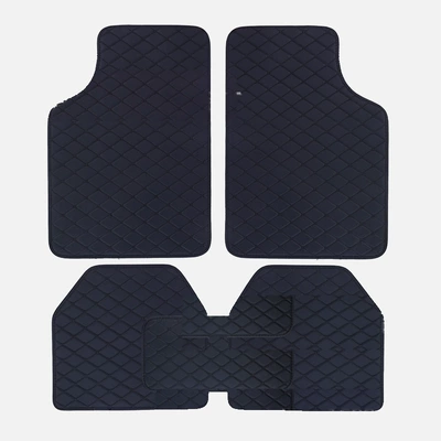 Universal Foot Pad trade car carpets, Amazon cross-border - black-five-piece-set-with-black-lines-black