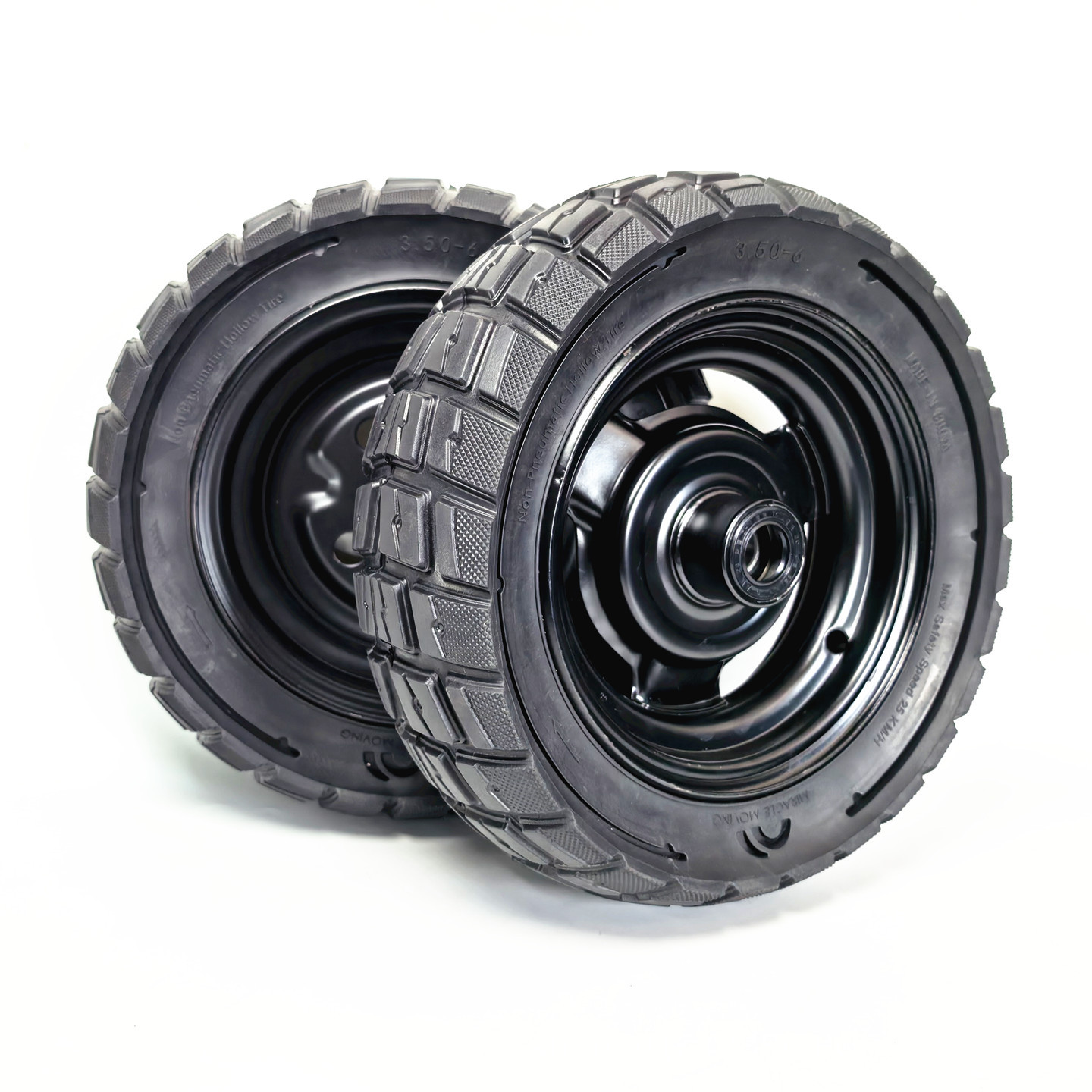 3.50-6 solid tire wheel 10inch leisure four-wheel electric vehicle non-inflatable anti-explosion tire front and rear wheel assembly
