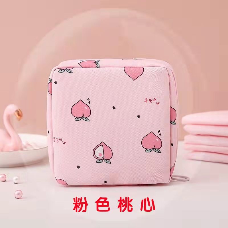 Tía de dibujos animados toalla servilleta sanitaria bolsa de almacenamiento portátil de gran capacidad MINI BOLSA estudiante portátil de almacenamiento de servilletas sanitarias