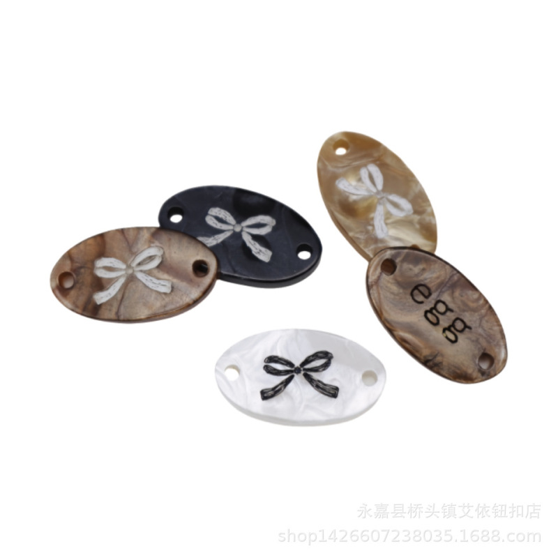 64 Types of In-Stock Imitation Shell Resin Tags, Letter Labels, Oval Buttons, Bow Clothing Tags, High-End Versatile Decorations
