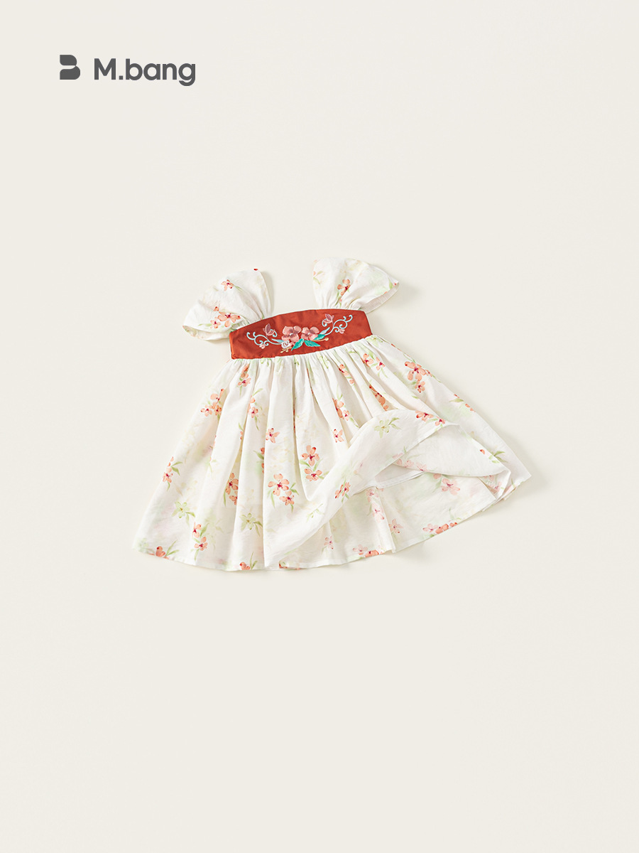 Youbao ropa para niños verano nuevo estilo niña Hanfu se puede usar todos los días vestido de los niños vestido de cuello cuadrado vestido de tesoro femenino