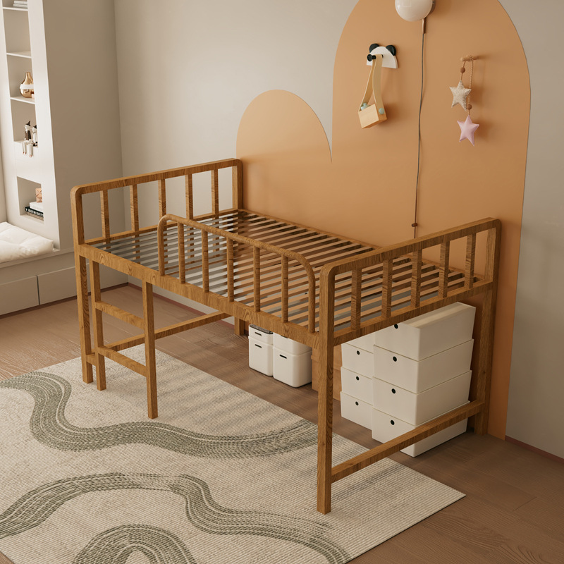 Oak color stainless steel half height bed + 23 beams
