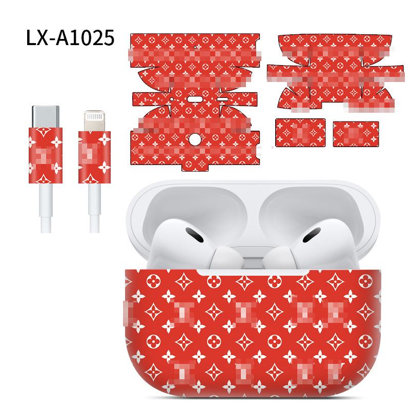 Adecuado para pegatinas de AirPods Pro2/Pro3, textura mate, película para auriculares Apple, película protectora de cobertura total