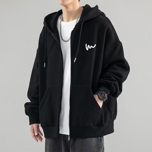 Men's Autumn/Winter Loose Casual Hooded Sweatshirt, Unisex Trendy Couple's Outfit, Oversized Plain Color Fashion Streetwear