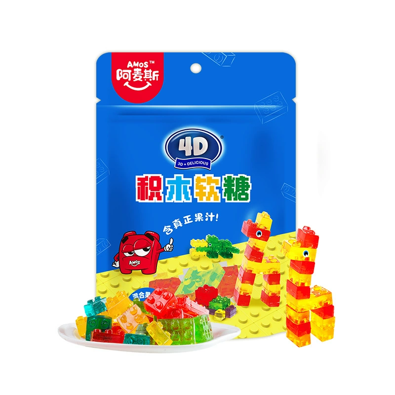 Жевательные конфеты Amis 4D, фруктовые соковые желейки, 65 г, ассорти
