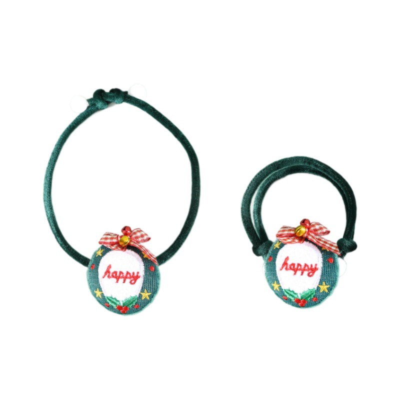 2024 mascotas collar de Navidad de terciopelo rojo y verde cuerda ajustable de peluche de Navidad guirnaldas de dulces gatos perros conejos