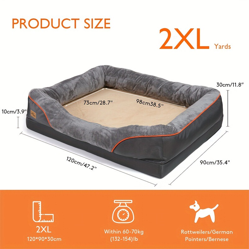 L Xxl 犬用ベッド 整形外科用フォーム ペットベッド キルティング 防水 クロスボーダー|undefined